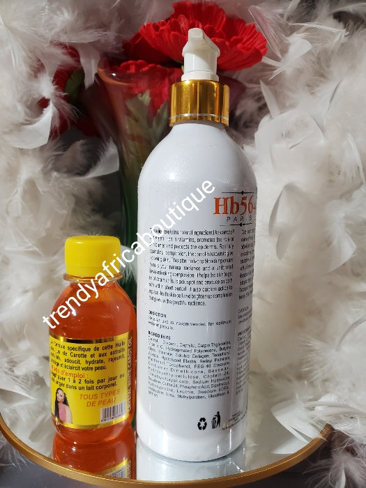 Perfect Combo Bangar: Hb56+ Paris intensive Carotte. Multi vitamin toning body body milk & crystal white  carrot oil. vitamin C, E  & more. Spf45