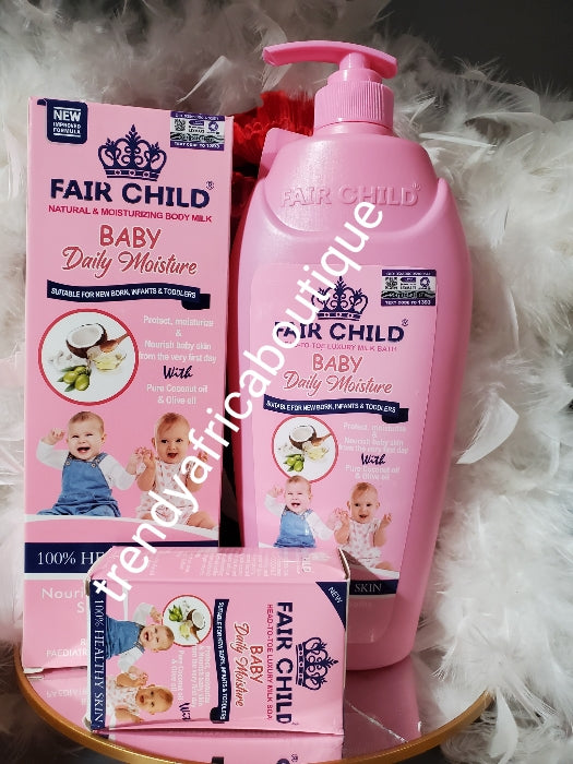 3pc set: Fair child head to toe luxury milk body lotion, soap & shower gel. baby daily moisture for newborn, infant's & toddlers. Promite healthy skin 💯