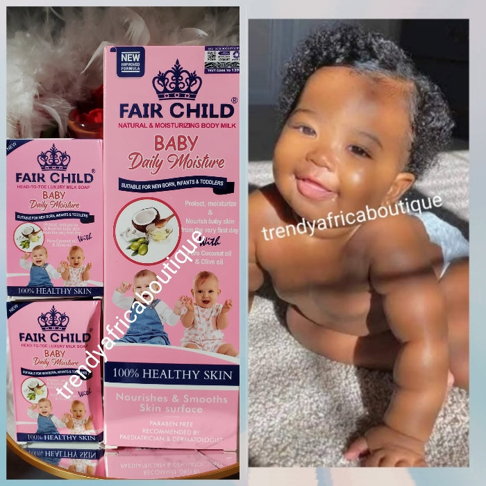 3pcs. Sale: 2  bar soap & one Body lotion.  Fair child head to toe luxury milk body lotion & soap.  baby daily moisture for newborn, infant's & toddlers. Promite healthy skin 💯