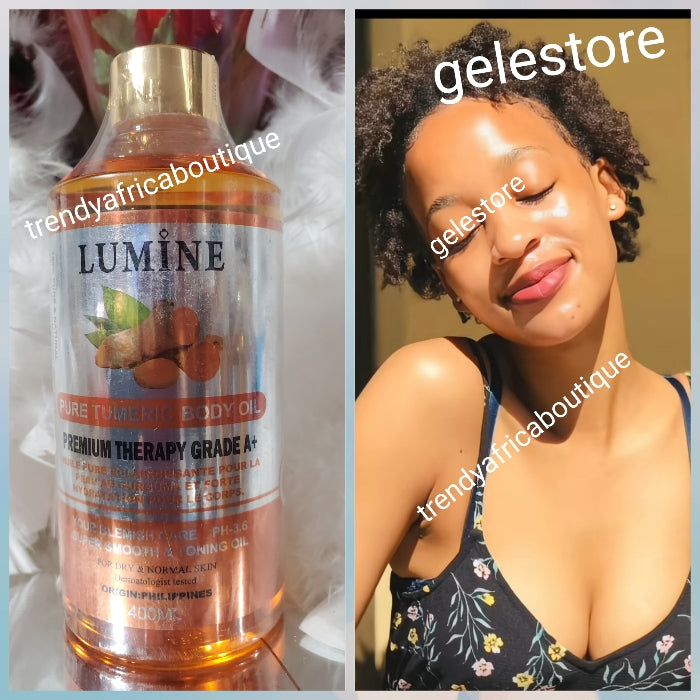 Lumine pure turmeric body oil. Premium therapy grades A+. super smooth & Toning oil. 400ml x 1