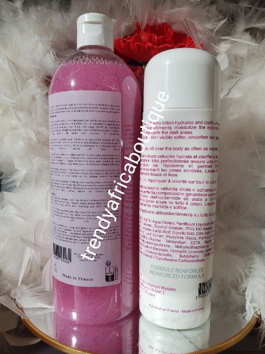 2pcs. Banga: FC75 Paris strong whitening body milk 500ml  & shower gel 1000ml
