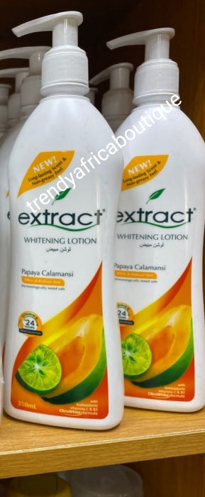 3pcs. Nigeria EXTRACT body lotion 350ml, Soap & alpha arbutin papaya whitening serum. TOUGHER SKIN type. 100% Original Extract
