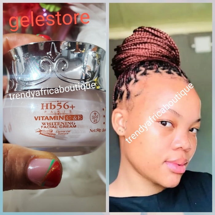 Hb56+ vitamin C whitening face cream with Carrot oil. Deep cleansing, softening & moisturizing 50g x 1 spf 45 💯Satisfaction