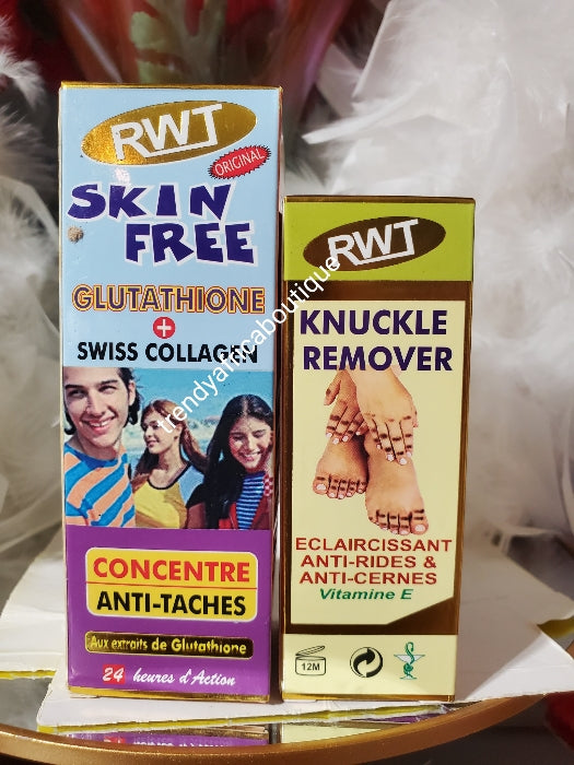 2pcs. RWT skin free glutathion + swiss collagen concentre serum & Strong black knuckle remover cleanser. Anti dark spots & blemishes. 5 days action. ORIGINAL