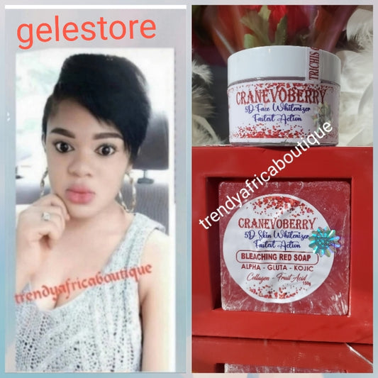 2pcs CranEvoberry 5D face whitenizer fastest action Bleaching Red tonic face cream 60g x 1 jar plus 1 SOAP sale from EVOB COSTMETICS