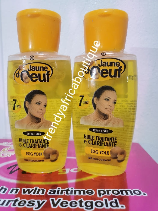 2 bottle sale: Jaune D'oeuf  egg yolk clarifying face &  body oil. Extra fort. 7 days sports remover.  50ml x 2 bottle
