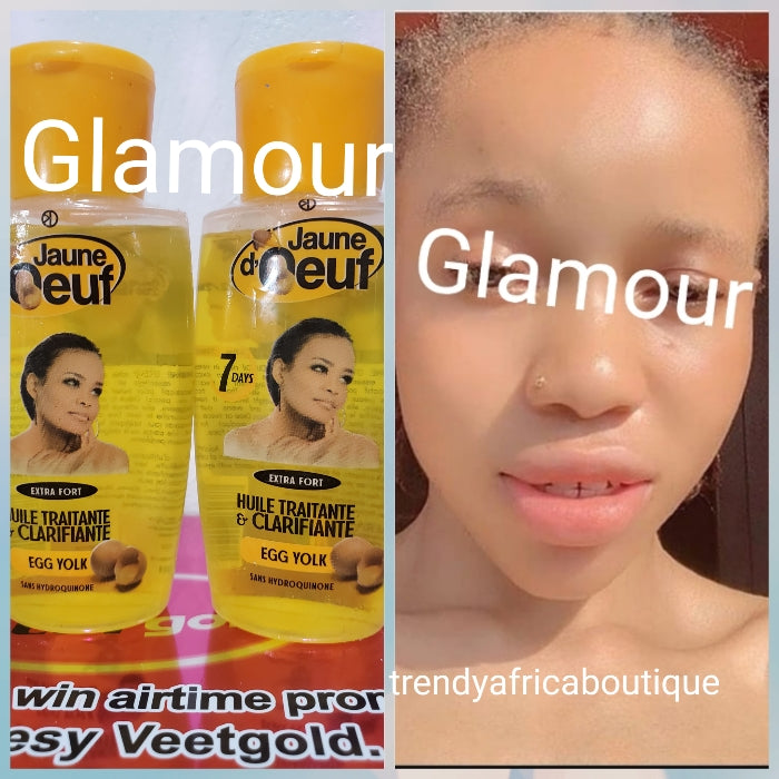 2 bottle sale: Jaune D'oeuf  egg yolk clarifying face &  body oil. Extra fort. 7 days sports remover.  50ml x 2 bottle