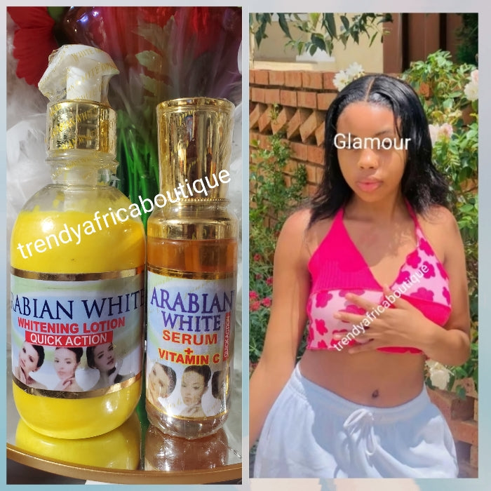 2pcs. Arabian white whitening body  lotion &  serum with vitamin C. Quick action for a perfect glow