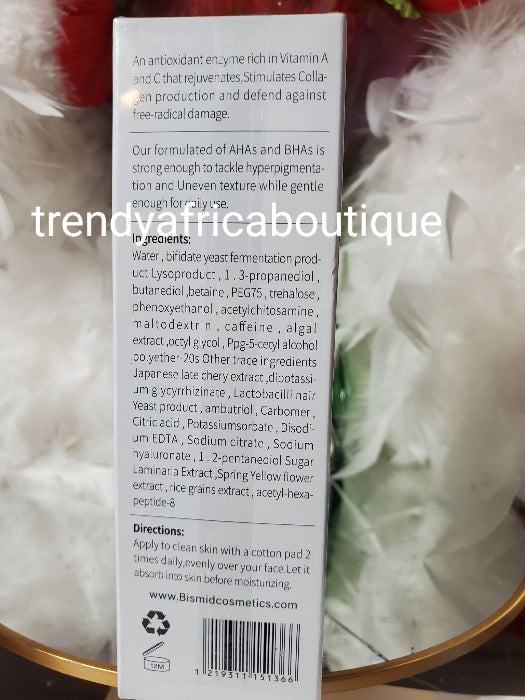 Bismid super glowing essence face toner. For delicate skin, even out skin tone for a youthful complexion 100ml x 1