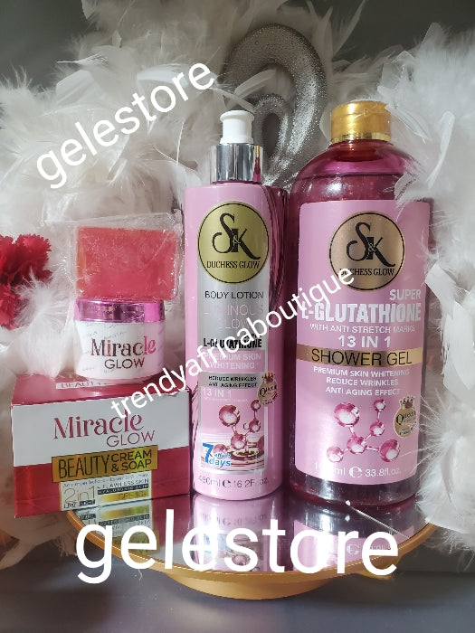 3pcs. Perfect combo: S&K Douchess Glow super L-Glutathion 13 in 1 shower gel, body lotion & magic glow face cream. anti ageing, anti wrinkles.