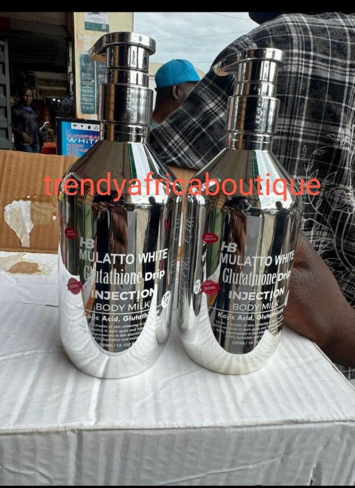 Newly Improved HB Mulatto white glutathion drip with kojic acid and glutathion skin whitening body lotion 👌 500ml x 1 spf30