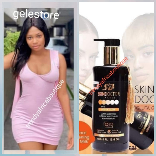 Skin Doctor paris.  Gluta Glow intense whitening Body Lotion 400mx 1 bottle Formulated with glutathione, witch hazel, vitamin C to help clean, even out your skin tone,  brighten and glow your skin. Your skin will thank you!!