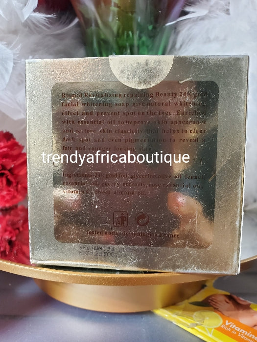 Bismid Cosmetics 24k Gold Gesichtsaufhellungsseife mit ätherischem Öl, gegen Flecken und Falten, 150 g x 1