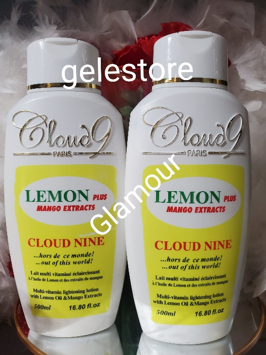2 bottle sale: Cloud 9 Paris. Vitamin Whitening body lotion with Lemon and Mango extracts 500ml x 2.  Fairer, ligher skin complexion: hydroquinone FREE!!
