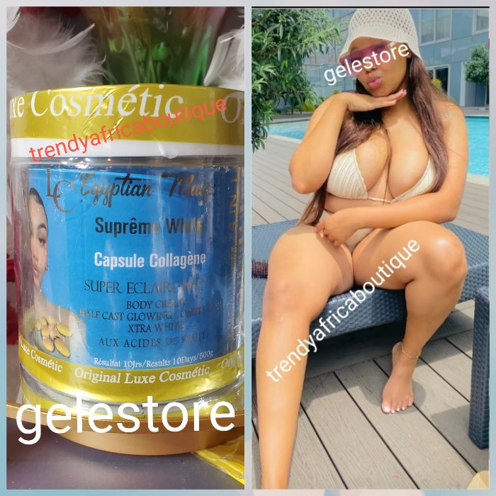 New product alert: Egyptian magic supreme white capsule collegen super whitening half cast glowing face & body cream 500g x 1.