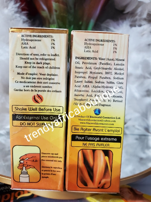 2pce; 220ml x 1 and serum. Dodo skin gold with carrot extract 7days white up. Lightening and moisturizing body lotion 400mlx1 big size (Copy)