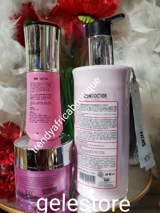 3pcs. Set. Skin Doctor Egyptian Glow ULtra radiamce body lotion, whitening corrector serum & anti spot face cream with vit. C spf30.👌