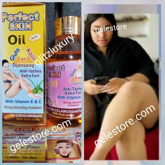 Perfect skin treatment oil. 3 in 1 formula, djansang, glutathion & kojic extra strenght serum/oil. Formulated to target skin imperfections!!