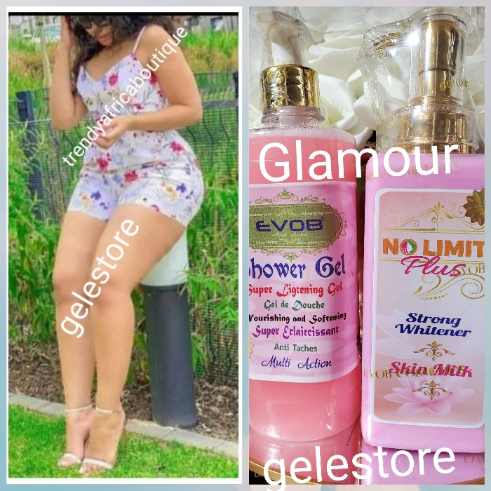 Perfect Combo: 2pcs. Set: NO LIMIT Plus strong whitening body lotion lotion & Evob muliti action shower gel 500ml. 7 days response. Soften, moisturize and whiten. price is for the set