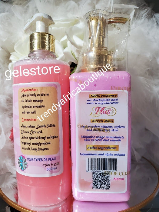Perfect Combo: 2pcs. Set: NO LIMIT Plus strong whitening body lotion lotion & Evob muliti action shower gel 500ml. 7 days response. Soften, moisturize and whiten. price is for the set