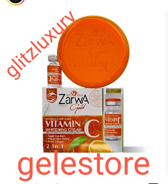 Another Bangar!!! Zarwa gold  2 in 1 Vitamin C whitening & anti-aging face cream plus serum. Anti sun burn, boost collagen, & radiant skin 👌👌👌