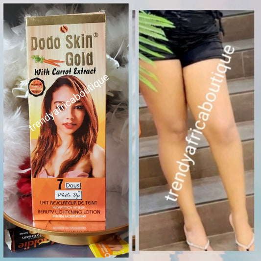 Dodo skin gold with carrot extract 7days white up. Lightening and moisturizing body lotion 400mlx1 big size
