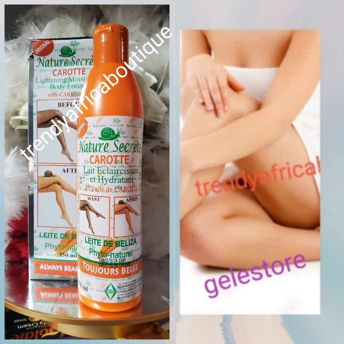 ORIGINAL Nature Secrete Carotte lightening body lotion with carrot oil & snail slime 350ml x 1 bottle. Even & Radiant complexion serum & soap. skin lightening & GLOWING oil,Hydroquinone free. (Copy)