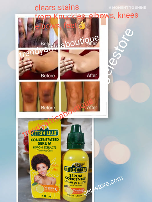 X 1 bottle Citro clear concentrated serum with lemon extracts. Anti dark sports and discolorations Add to lotion, oil or body cream x 1