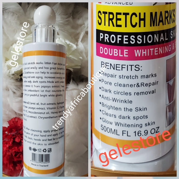 Gluta Gold Stretch marks 7 days repair advance double whitening & brightening body lotion 500ml x 1