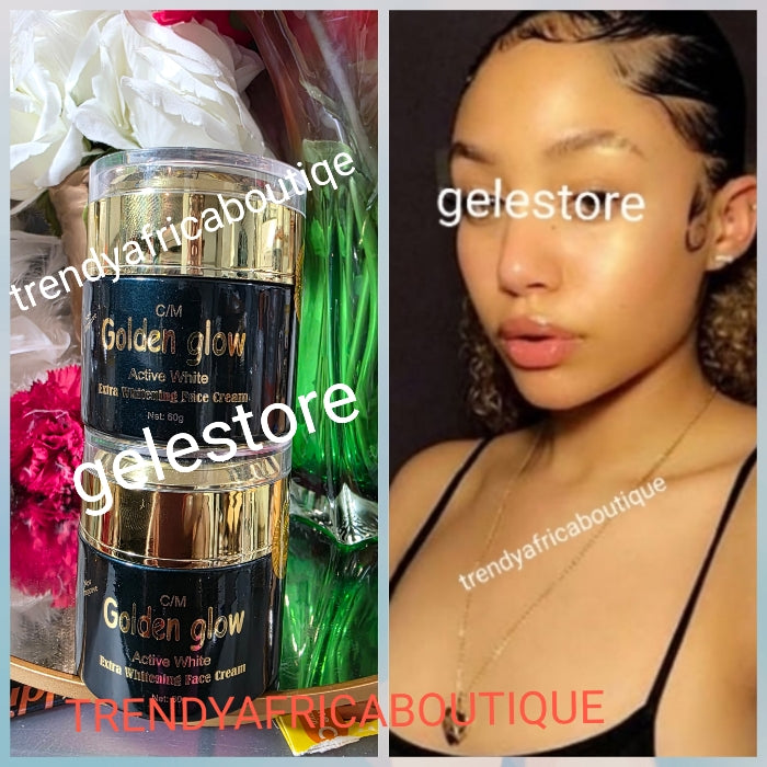 Another banga: one jar sale: Golden Glow active white extra whitening face cream. 60g x 1 improved with mulberry root extracts,  kojic, Albutin 60g x 1 jar