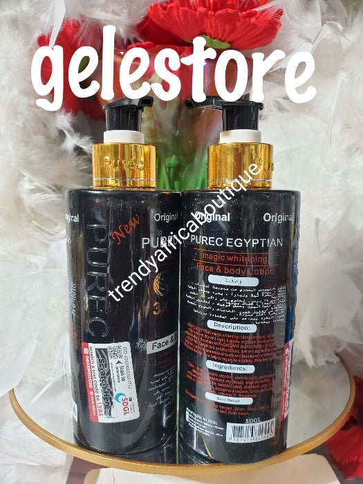 NEW ORIGINAL Purec Egyptian magic Whitening HALFCAST face & body lotion plus  Purec Egyptian 3x Halfcast exfoliating body wash 1000mlx 1 spf 40
