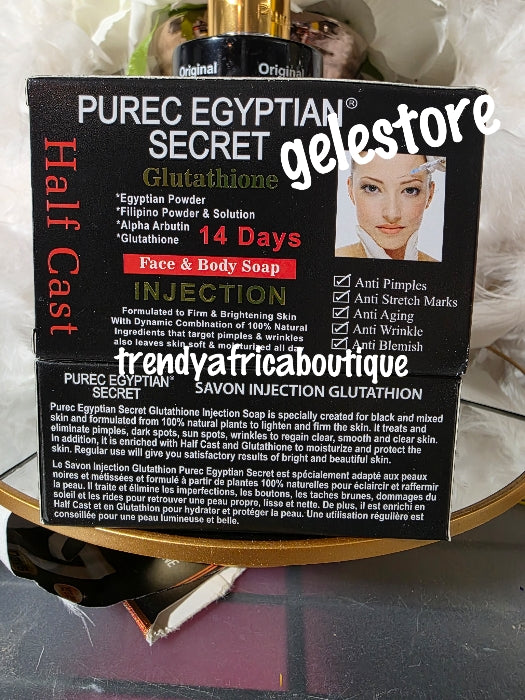 NEW ORIGINAL Purec Egyptian magic Whitening HALFCAST face & body lotion & purec exfoliating whitening soap set