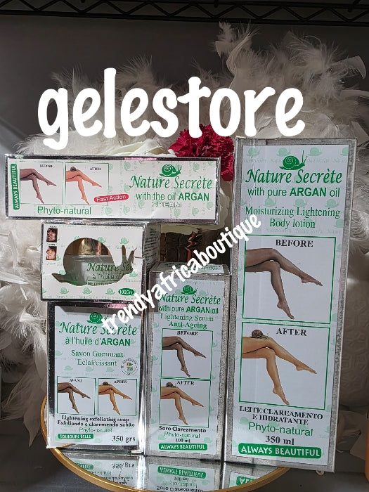 5pcs. Combo Nature secret with argan oil moisturizing body lotion, serum, face cream, tube cream and soap. ALWAY BEAUTIFUL GLOWING SKIN. 💯 Authentic