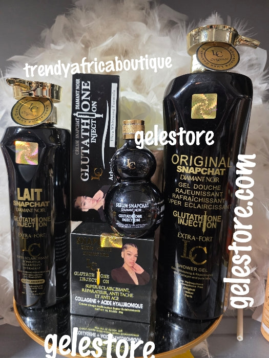 5pcs. Exclusive ORIGINAL Lait SNAPCHAT Diamant Noir (Black) shower gel, body milk, tube cream, Serum & face cream Beauty without filter 👌