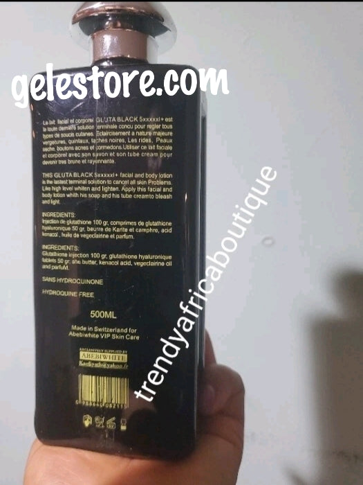 3pcs. Exclusive Abebi white VIP Gluta Black 5xxxxx + Snow white face and body lotion 500ml, Whitening Nigerian BLACK SOAPace cream, & exfoliating soap. 💯  satisfaction