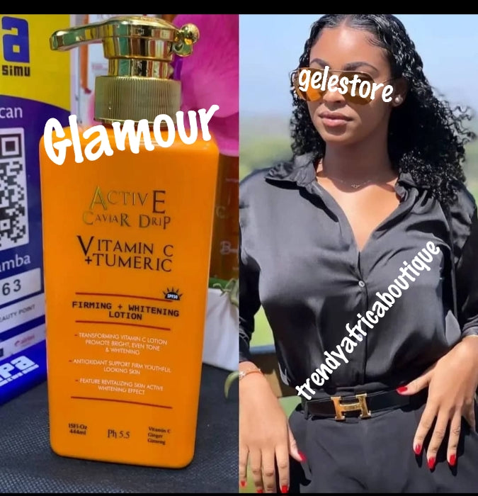 Active Caviar with Vitamin C & tumeric skin firming, whitening and glowin  body lotion x 1 for all skin types