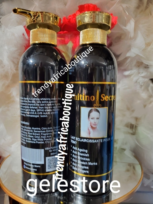 Back un stock: Whiteno secret anti aging, anti stretch marks body lotion Q10 with spf 40. Whitens and Firm the skin 💯 satisfaction. 500ml x 1