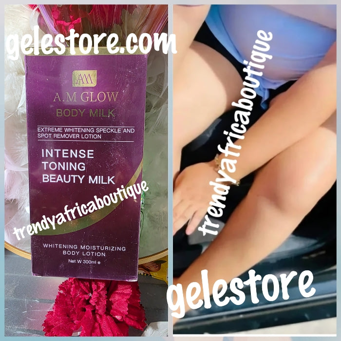 A.M Glow body milk. Intense toning beauty milk. Whitening  moisturizing body lotion 300ml x 1