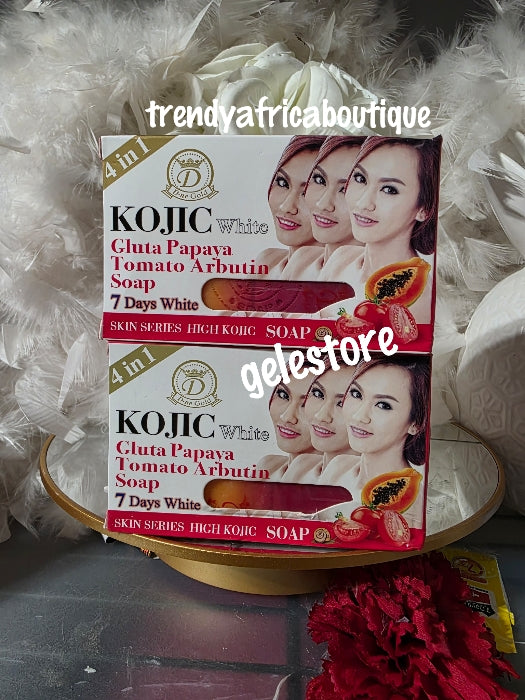 2 Bar soap sale: kojic white gluta papaya tomato arbutin soap 7 days. 160g x 2 soap