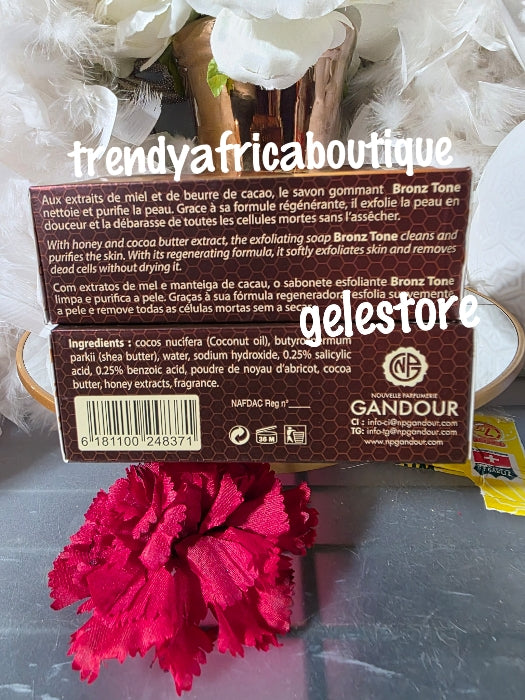 Bronze tone Maxitone exfoliating  soap made with honey and coco butter 190g x 1. Price is for one  soap.