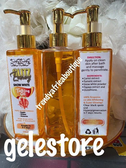2pcs set: GLITZLUXURY glutathion SNOW White concentred serum 100mlx 1 PLUS Snow white Talking oil 250mlx 1. Perfect promix combo 🔥👌. 100% SATISFACTION