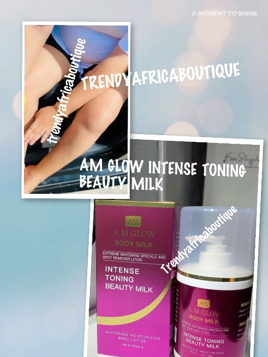 A.M Glow body milk. Intense toning beauty milk. Whitening  moisturizing body lotion 300ml x 1