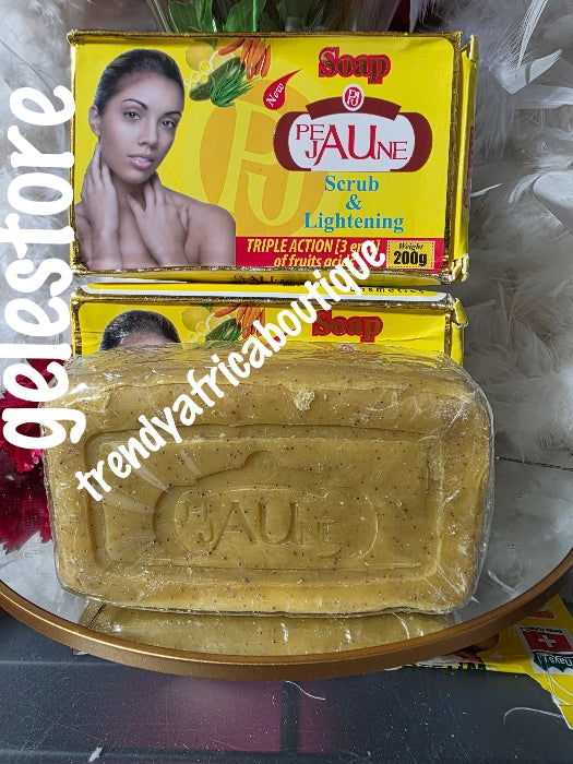 2 bar soap sale: Original peau jaune triple action exfoliating and purifying soap. Scrub & lightening, Nourishieing  anti spots. 200g x 2