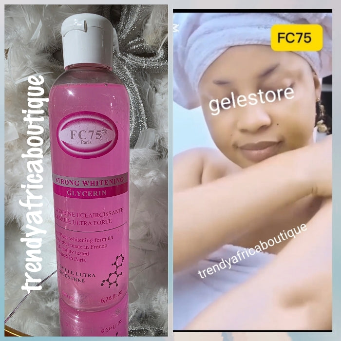 BACK IN STOCK; Another BANGA!! FC75 Paris 🔥👌👌👌 enforced WHITENING FRENCH formular, smooth, silky, hydrating. FC75 PARIS Clarifying Lightening glycerin 200ml x 1,