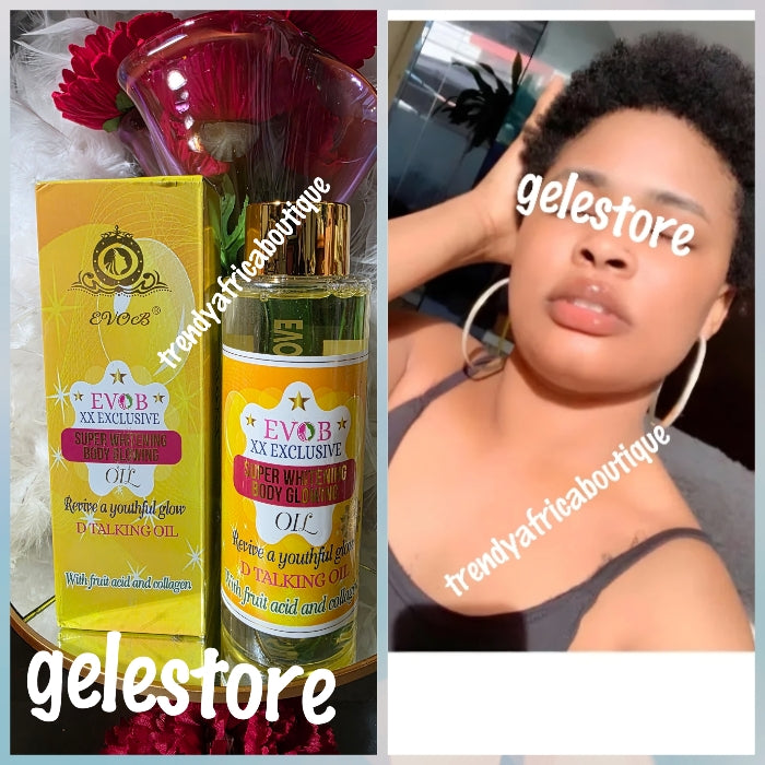 EVOB XX EXCLUSIVE SUPER WHITENING & GLOWING BODY TALKING OIL 350ML X 1. Can be mixed into body lotion or face cream!! 350ml x 1