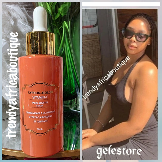 New product alert: Cyprus Gold Vitamin C facial booster serum. 50ml x 1. Promotes healthy, younger looking and radiant skin. For face and neck