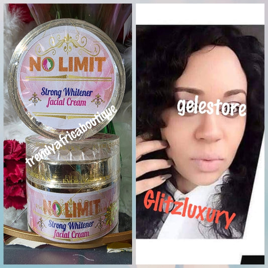 New Package 75g jar x 1.  NO LIMIT strong facial whitening face cream. Soften and moisturize. 100% response on darks spots, pimples and acne. 7 days Action. X 1