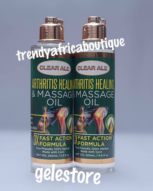New product alert: Clear ALL arthritis healing & massage oil. 3x strenght. 💯 Herbal formula 200ml x 1 bottle sale.