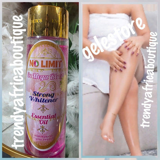 NO LIMIT 3X Mega Blast starkes, aufhellendes ätherisches Öl, formuliert mit natürlichen Pflanzenextrakten. Kann sicher direkt auf Gesicht und Körper aufgetragen oder in eine Lotion gemischt werden. 100mlx1. Für alle Hauttypen