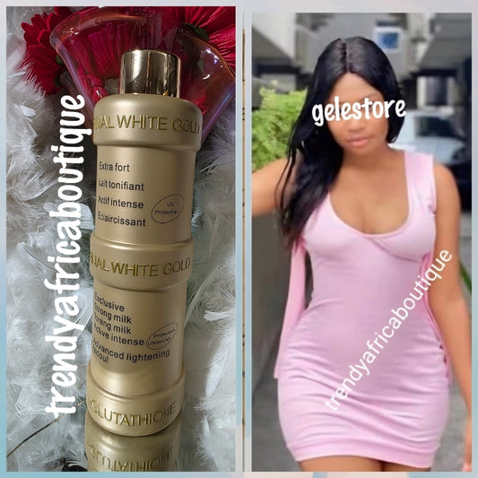 Original final white Gold lotion with Glutathion 500ml, advance toning milk   formulated with natural plant extracts. Fast acting brightening the skin safely. 500ml body lotion.